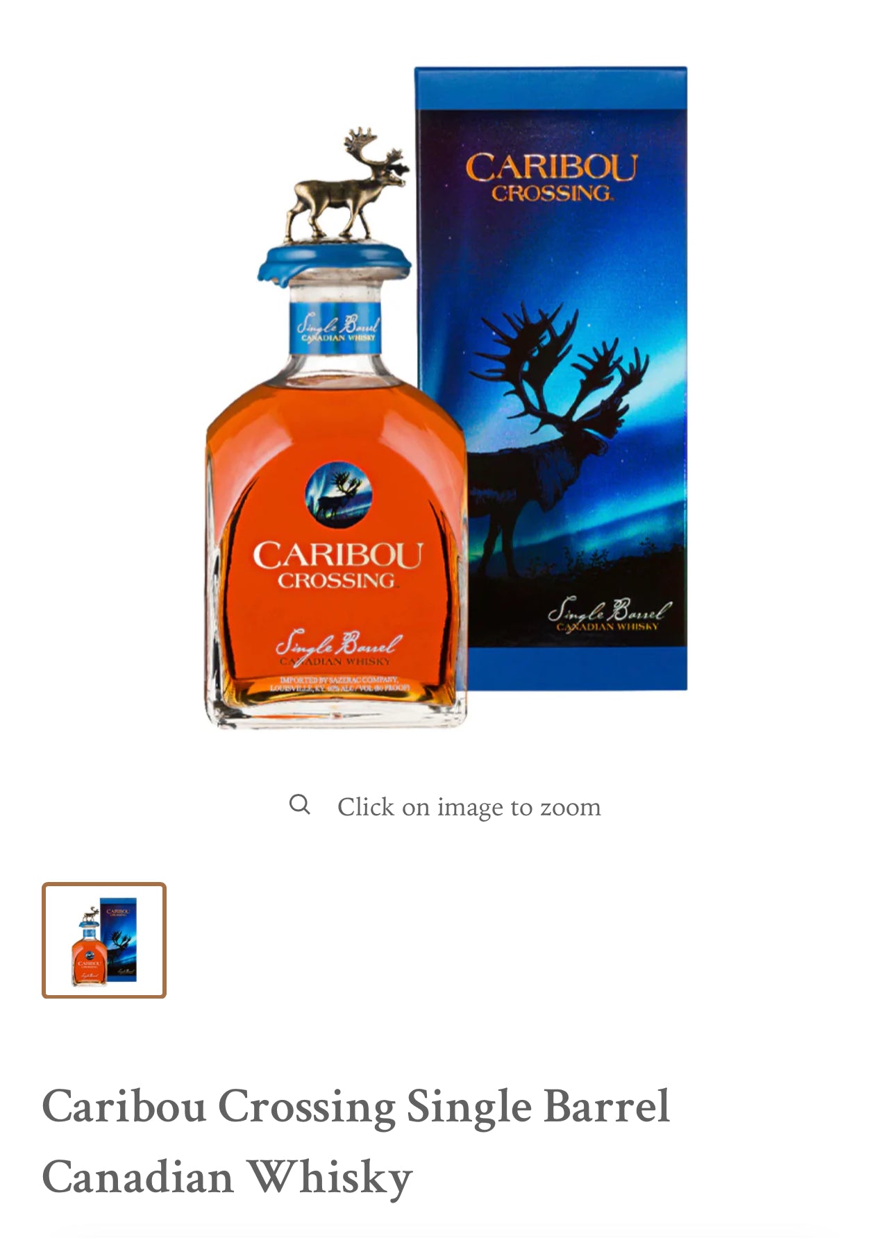 CARIBOU CROSSING SINGLE BARREL CANADIAN WHISKEY