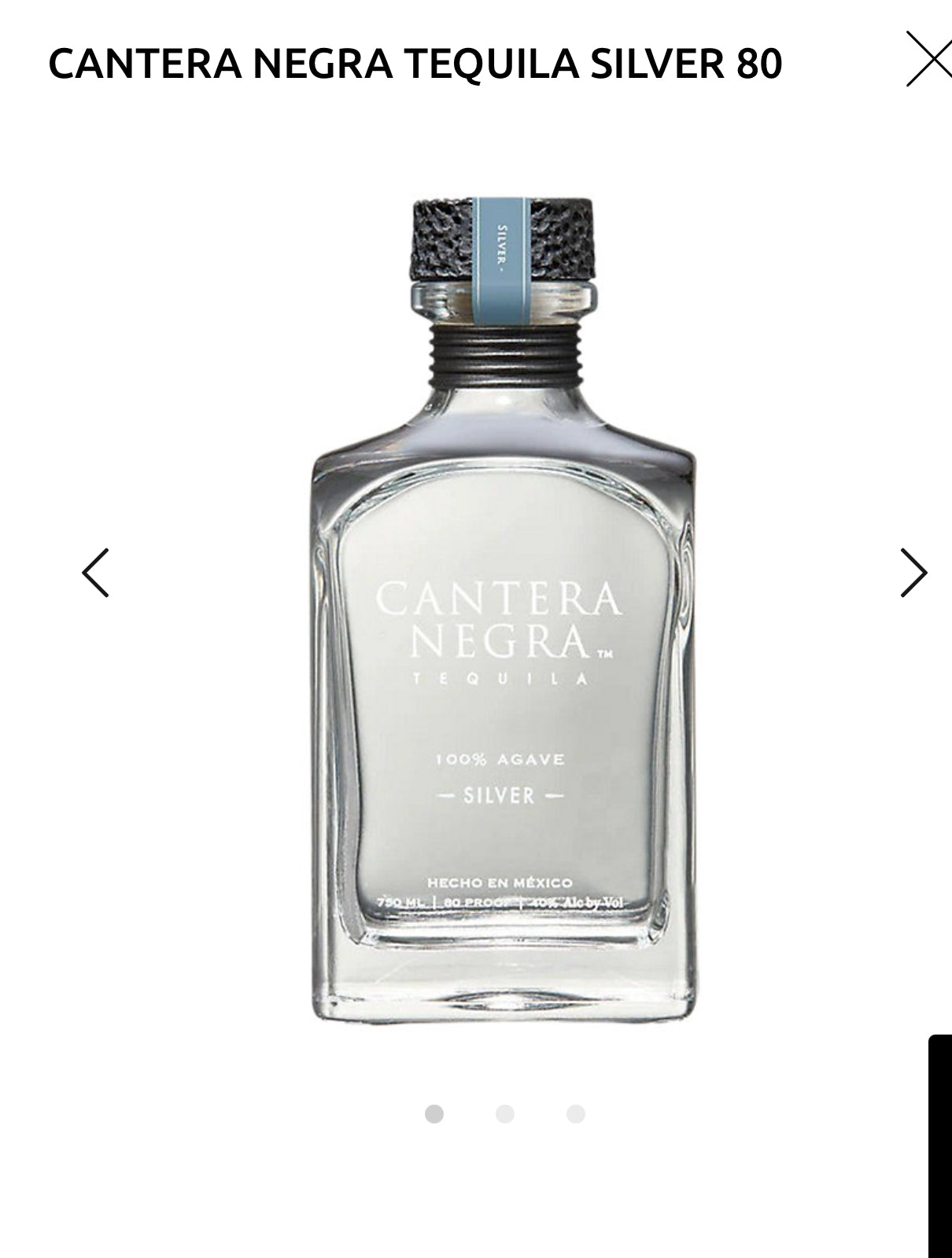 Cantera Negra Tequila Silver