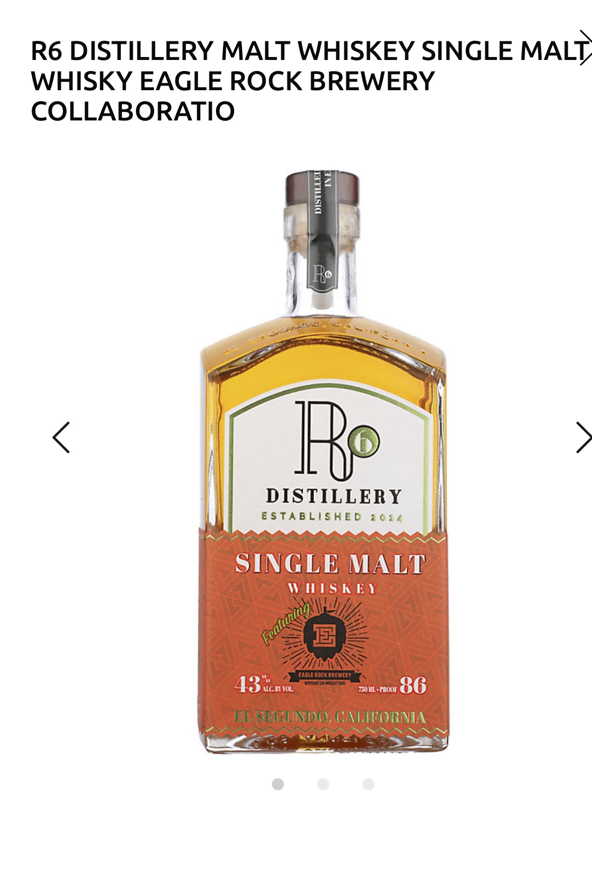 R6 Distillery Malt Whiskey Eagle Rock Brewery 86