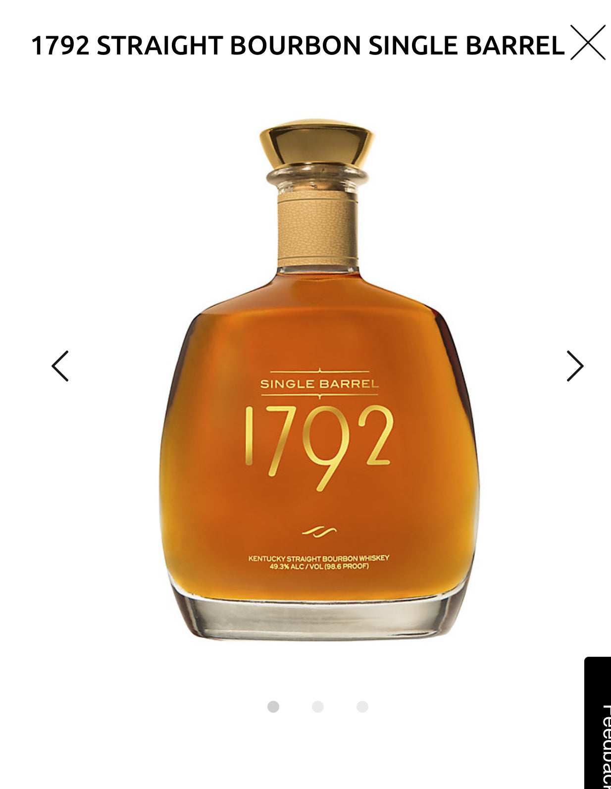 1792 Straight Bourbon Single Barrel 98.6