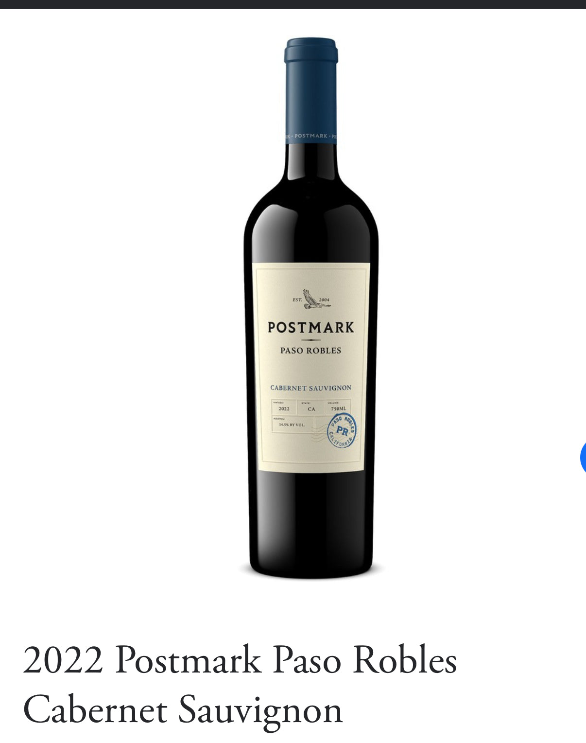 2022 Postmark Paso Robles Cabernet Sauvignon