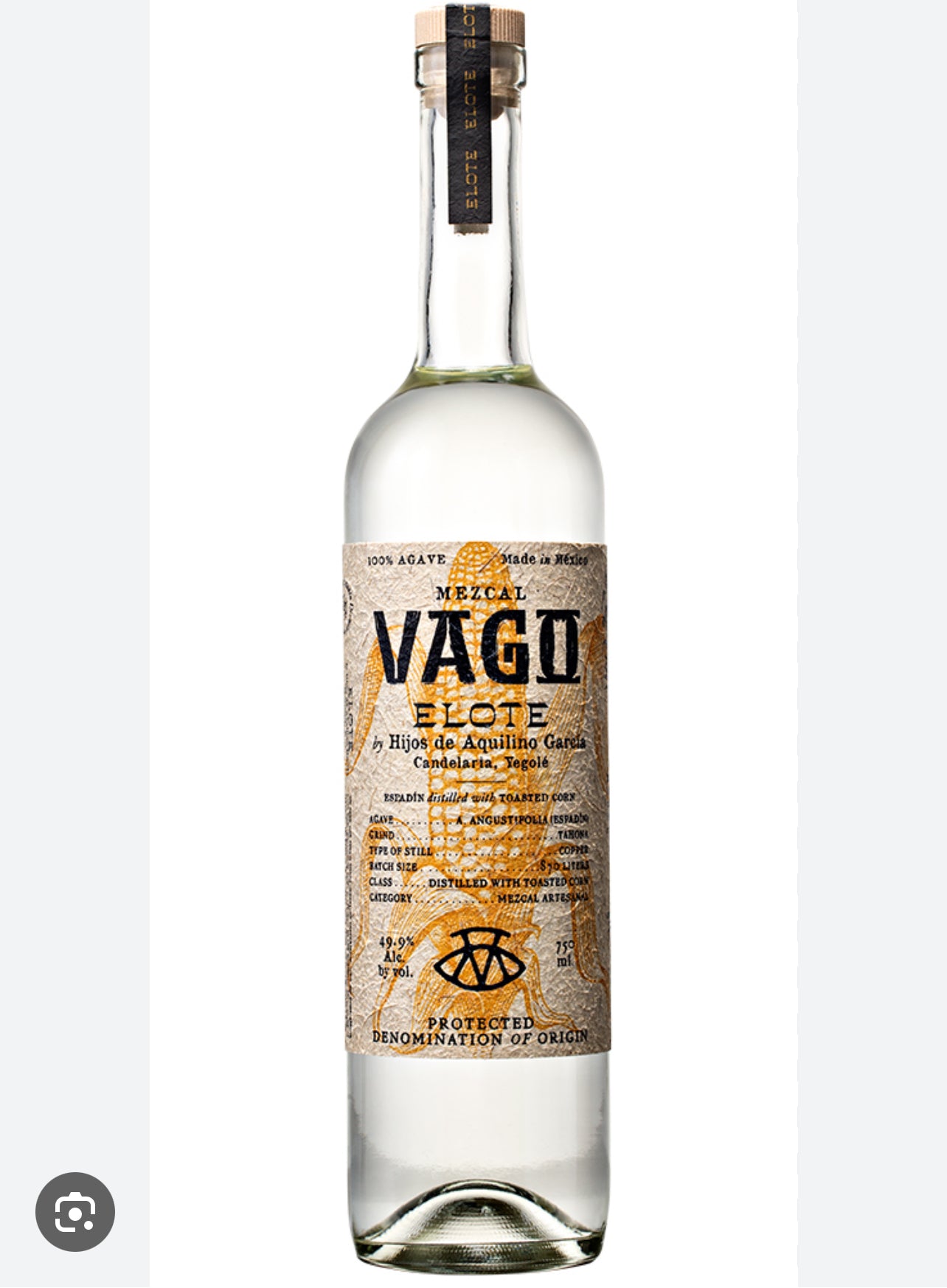 Vago Mezcal Elote By Hijos De Aquilino Garcia 100.6 1L