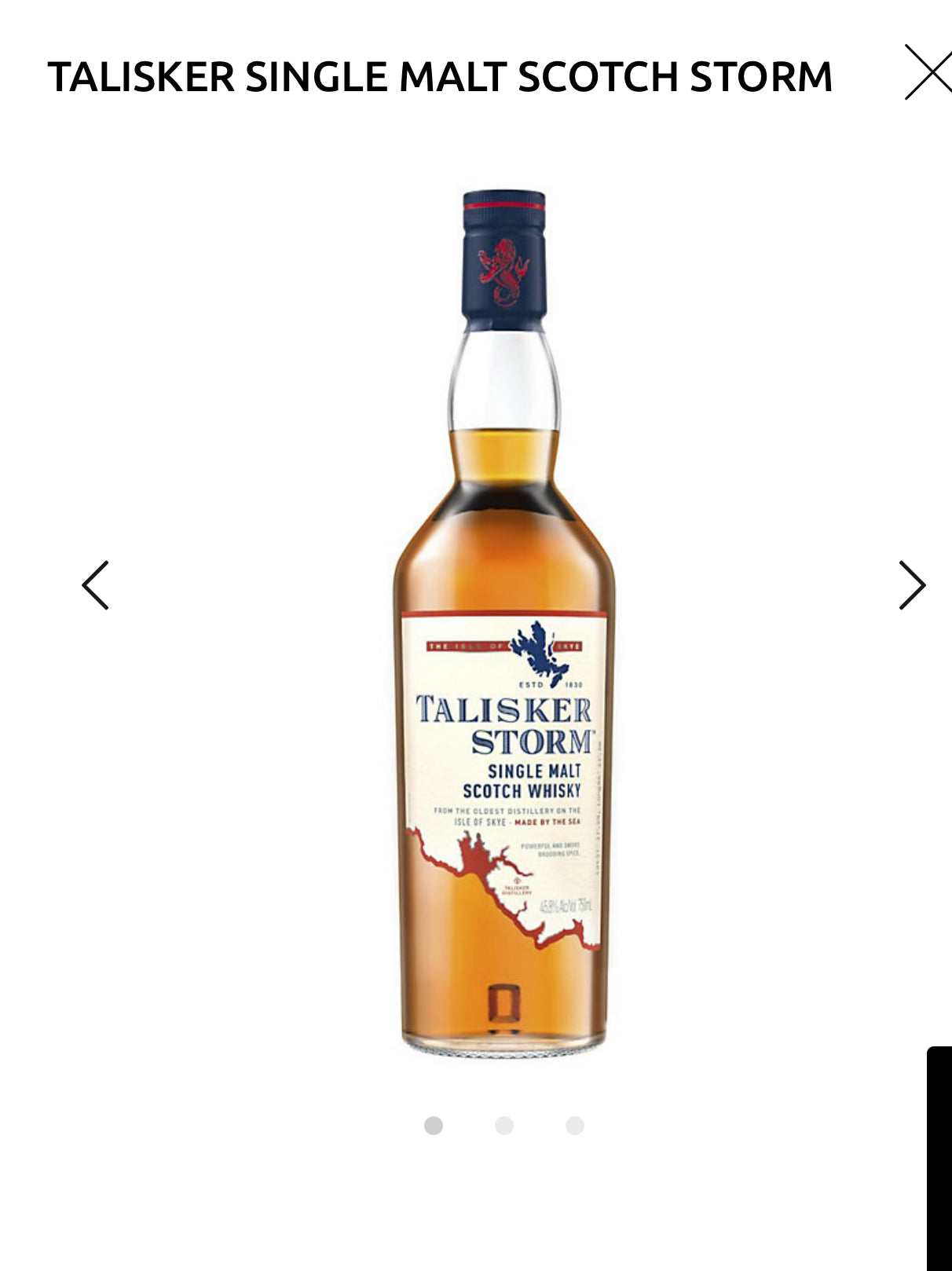 Talisker Single Malt Scotch Storm 91.6