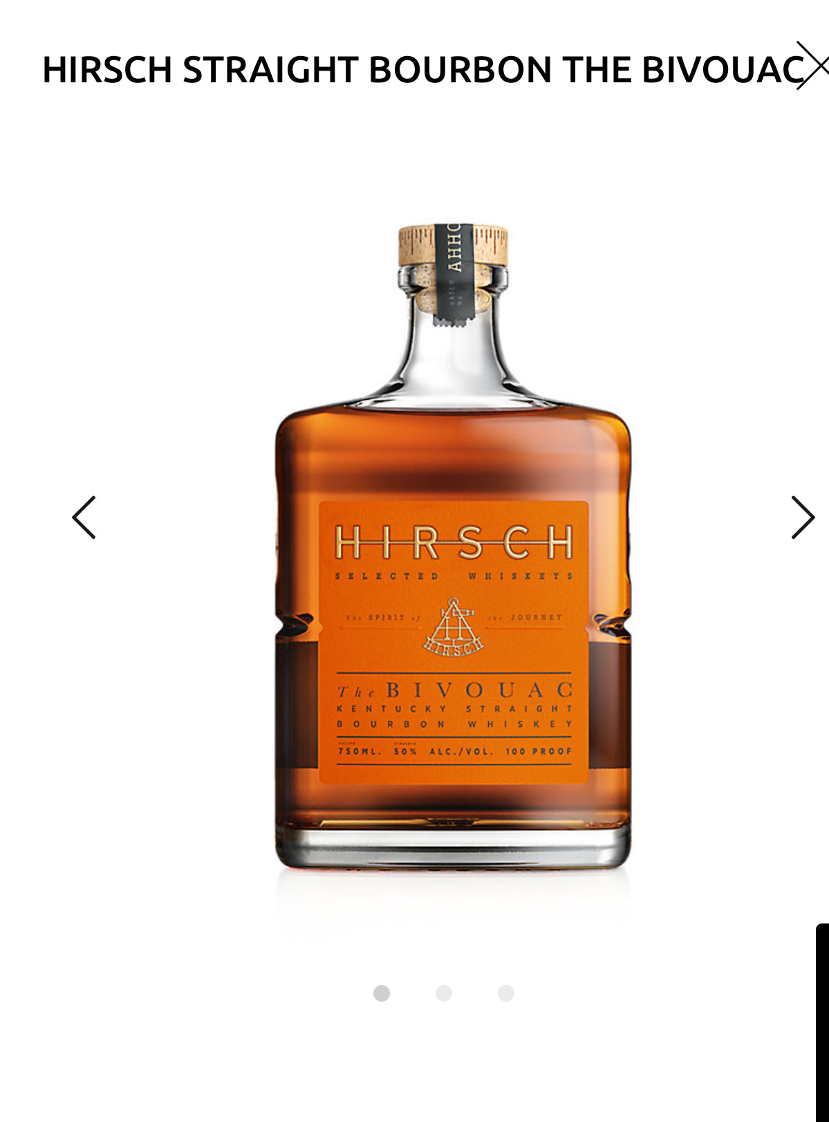 Hirsch Straight Bourbon The Bivouac 100