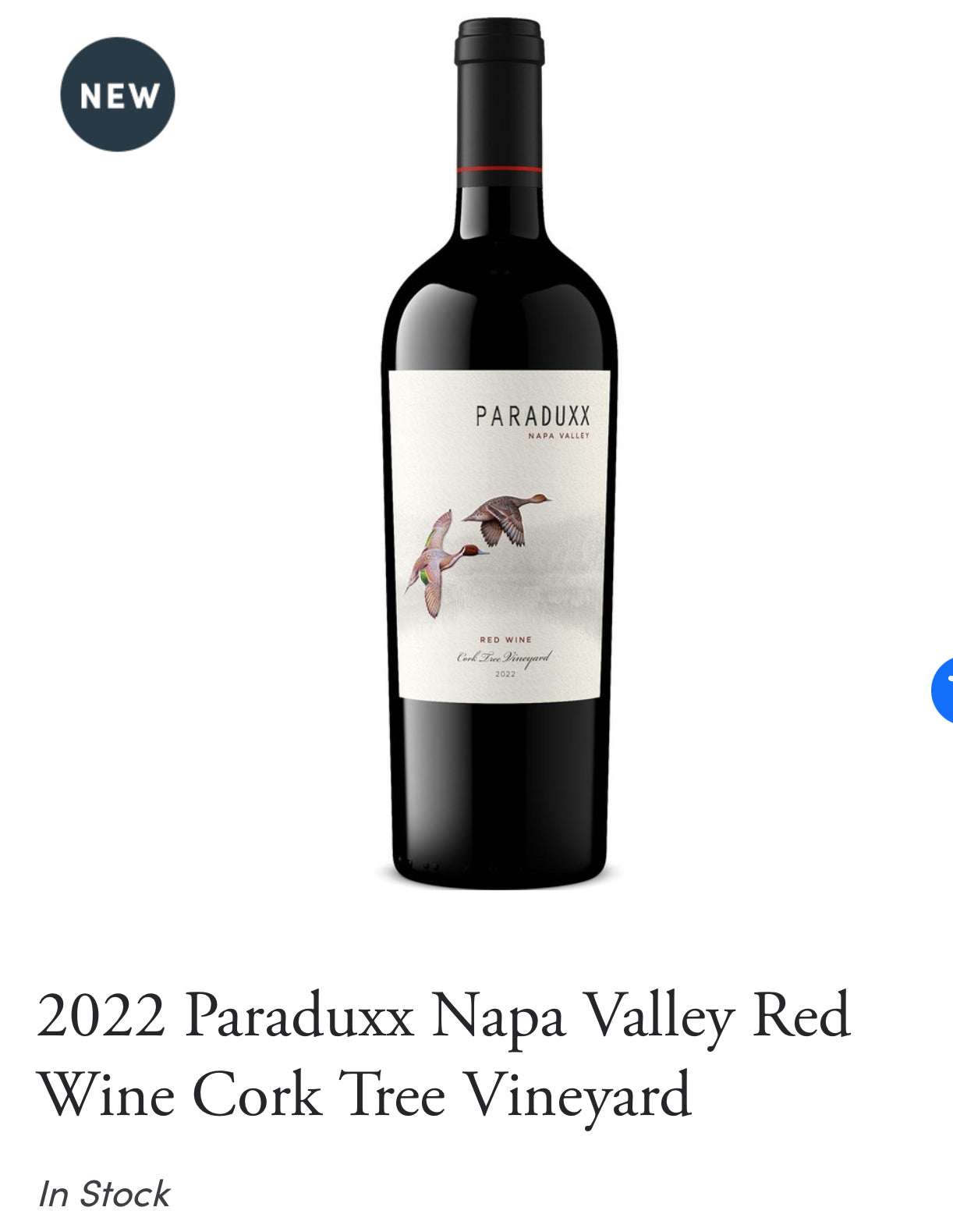 2022 Paraduxx Napa Valley Red Wine Cork Tree Vineyard