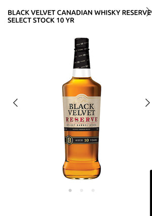 Black Velvet Canadian Whisky Reserve Select Stock 10 Yr 80