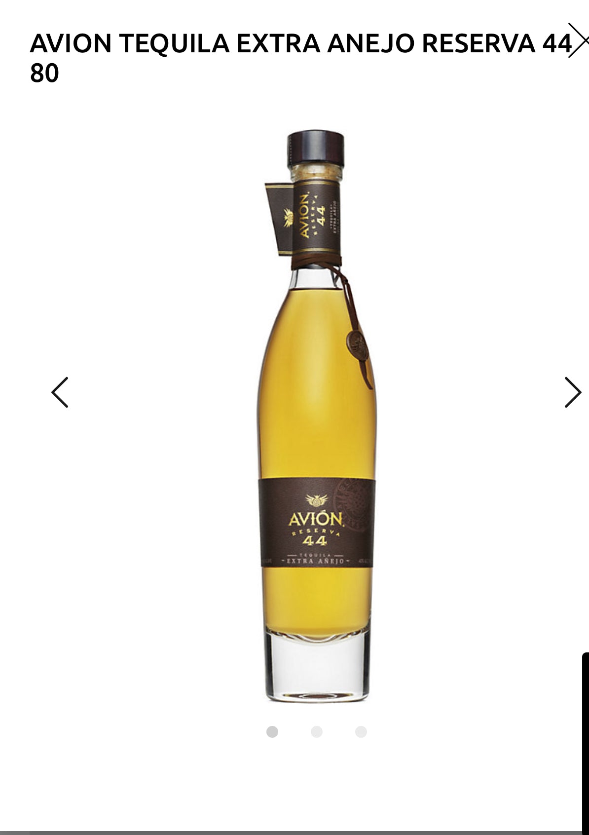 Avion Tequila Extra Anejo Reserva 44 1.75ml