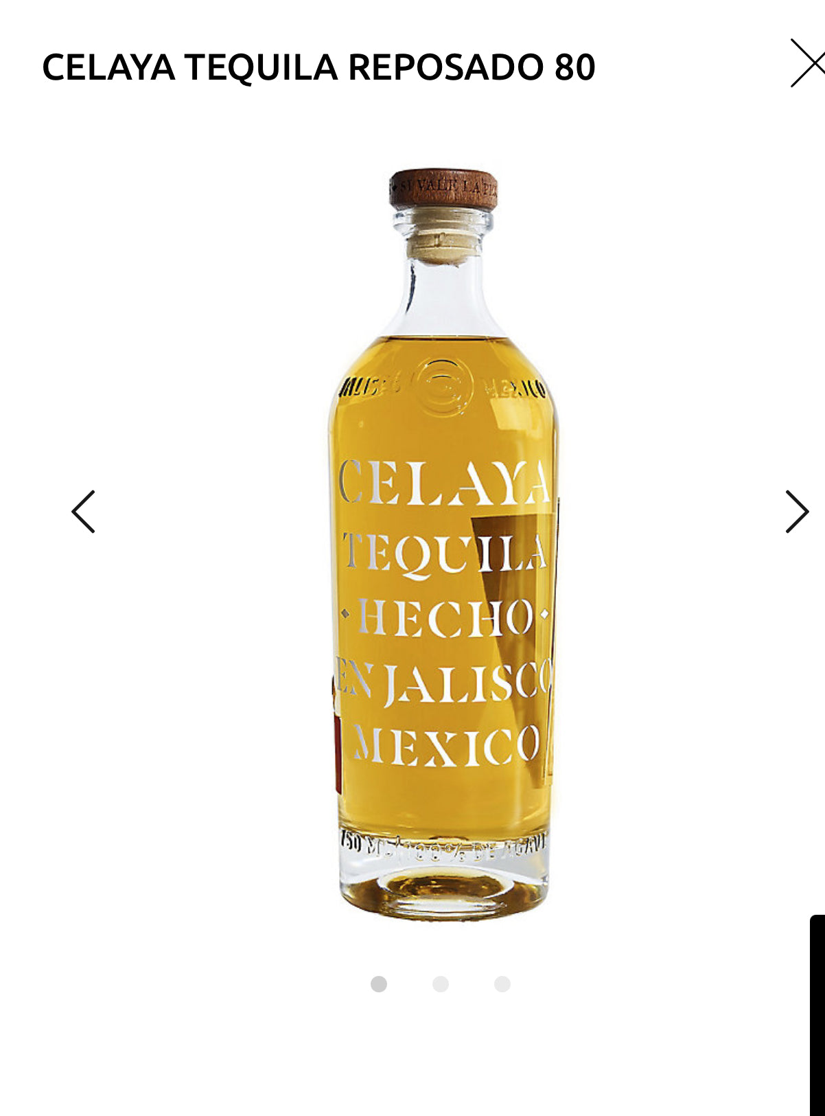 Celaya Tequila Reposado 80