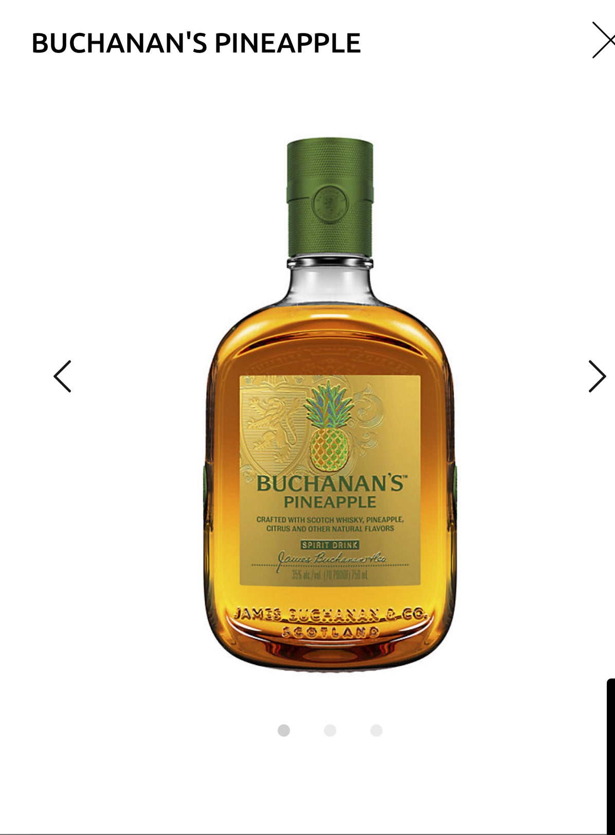 Buchanan's Scotch Whiskey Pineapple 70