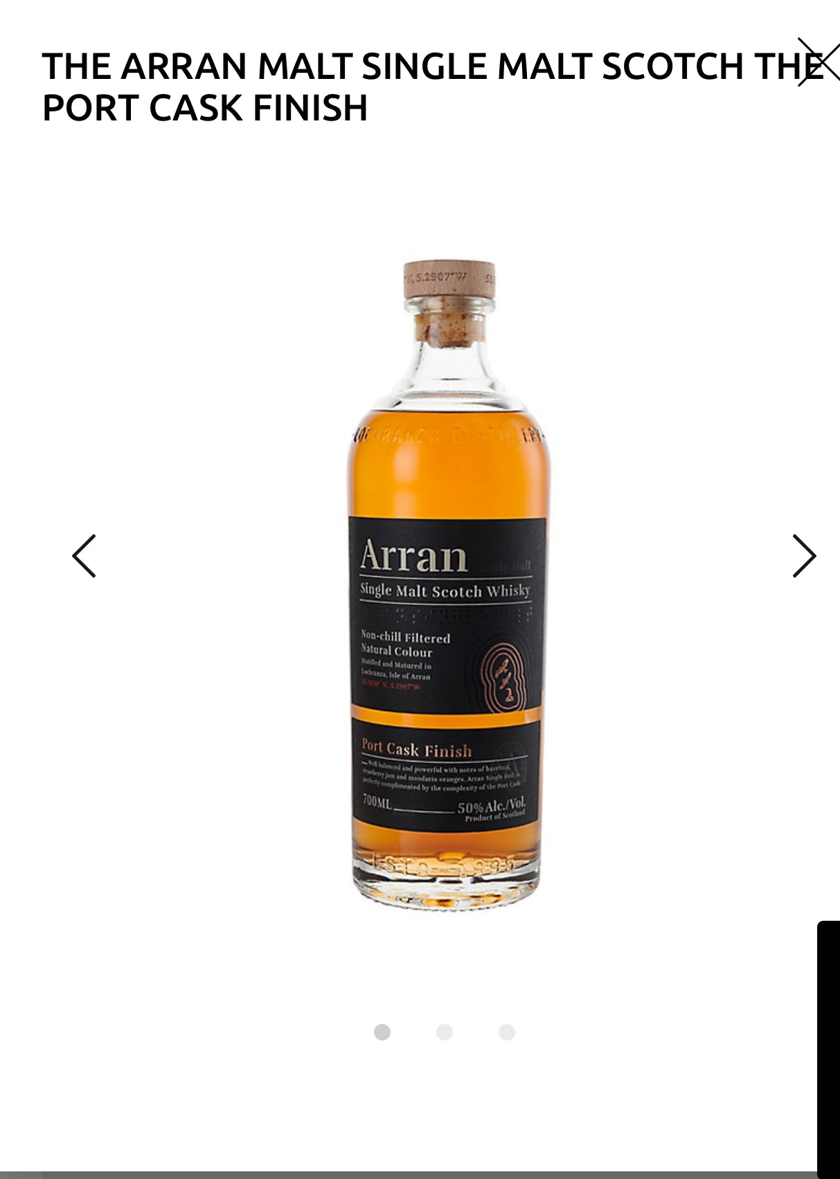 The Arran Malt Single Malt Scotch The Port Cask Finish 100