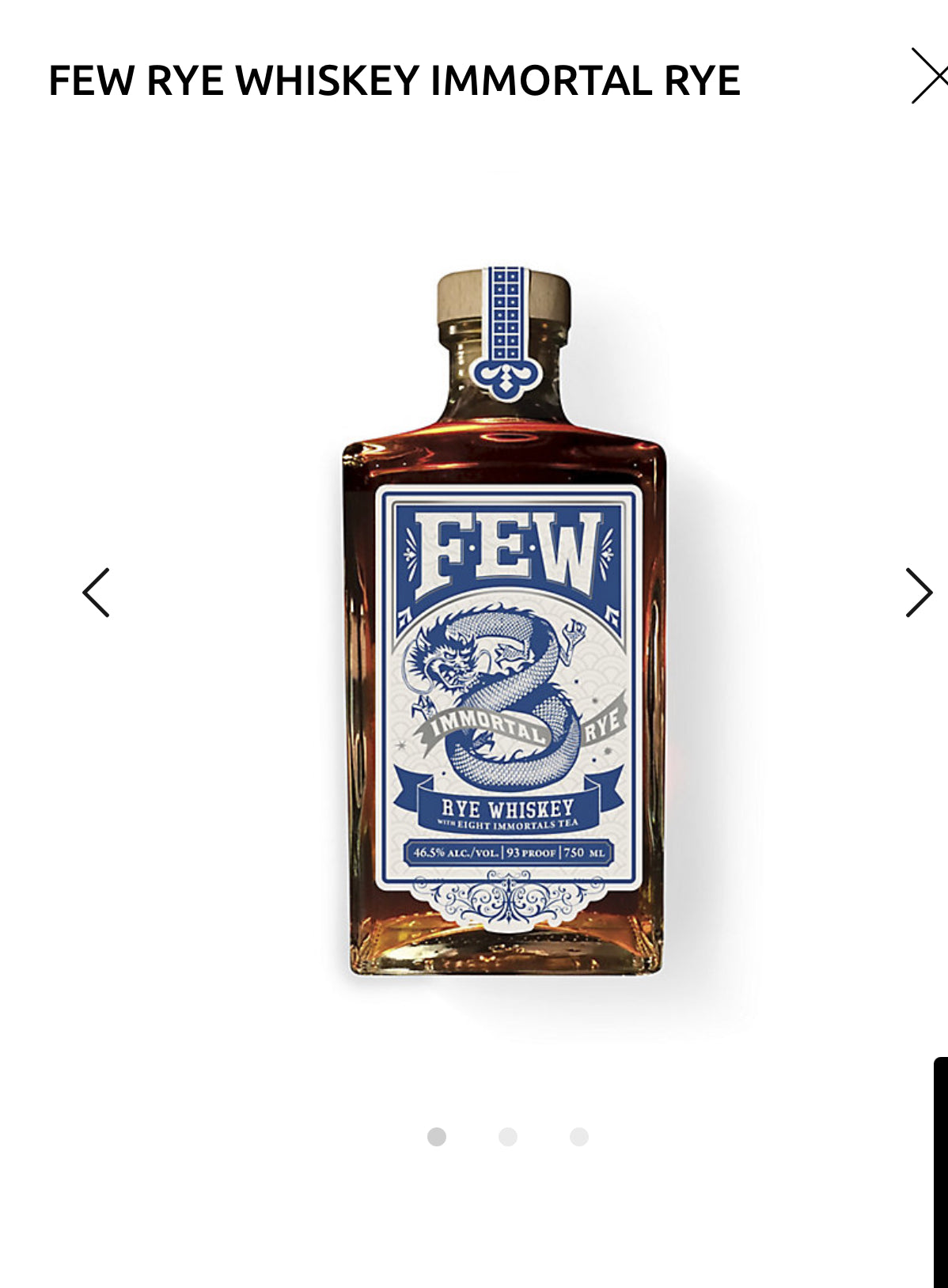 Few Rye Whiskey Immortal 93