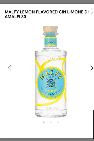 Malfy Lemon Flavored Gin Limone Di Amalfi 82 W/ 2 Glasses