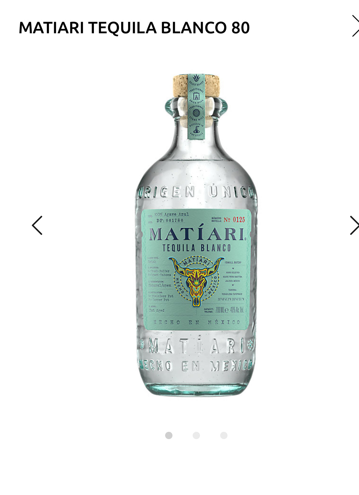 Matiari Tequila Blanco 80