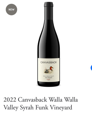 2022 Canvasback Walla Walla Valley Syrah Funk Vineyard