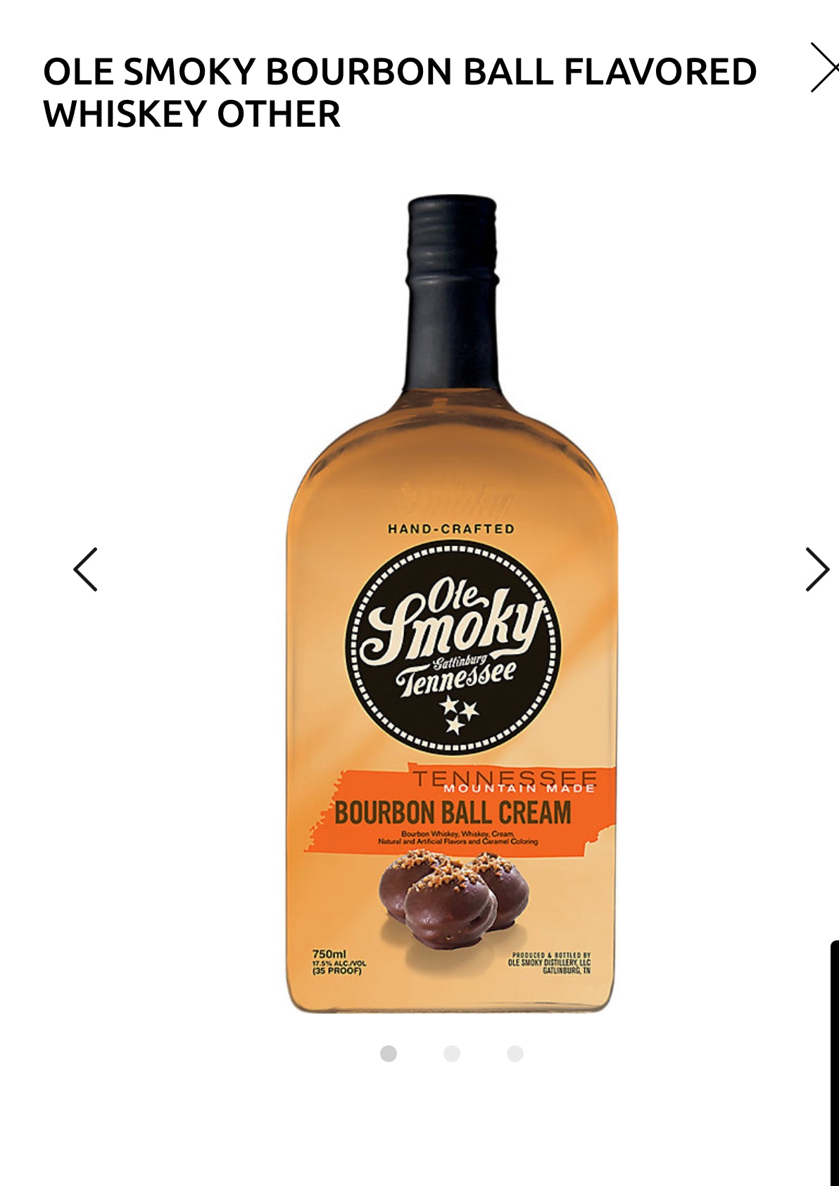 Ole Smoky Bourbon Ball Cream 35