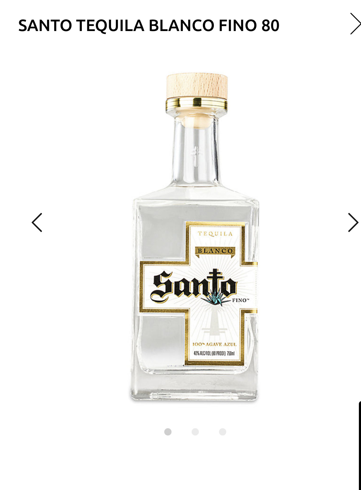 Santo Tequila Blanco Fino 80
