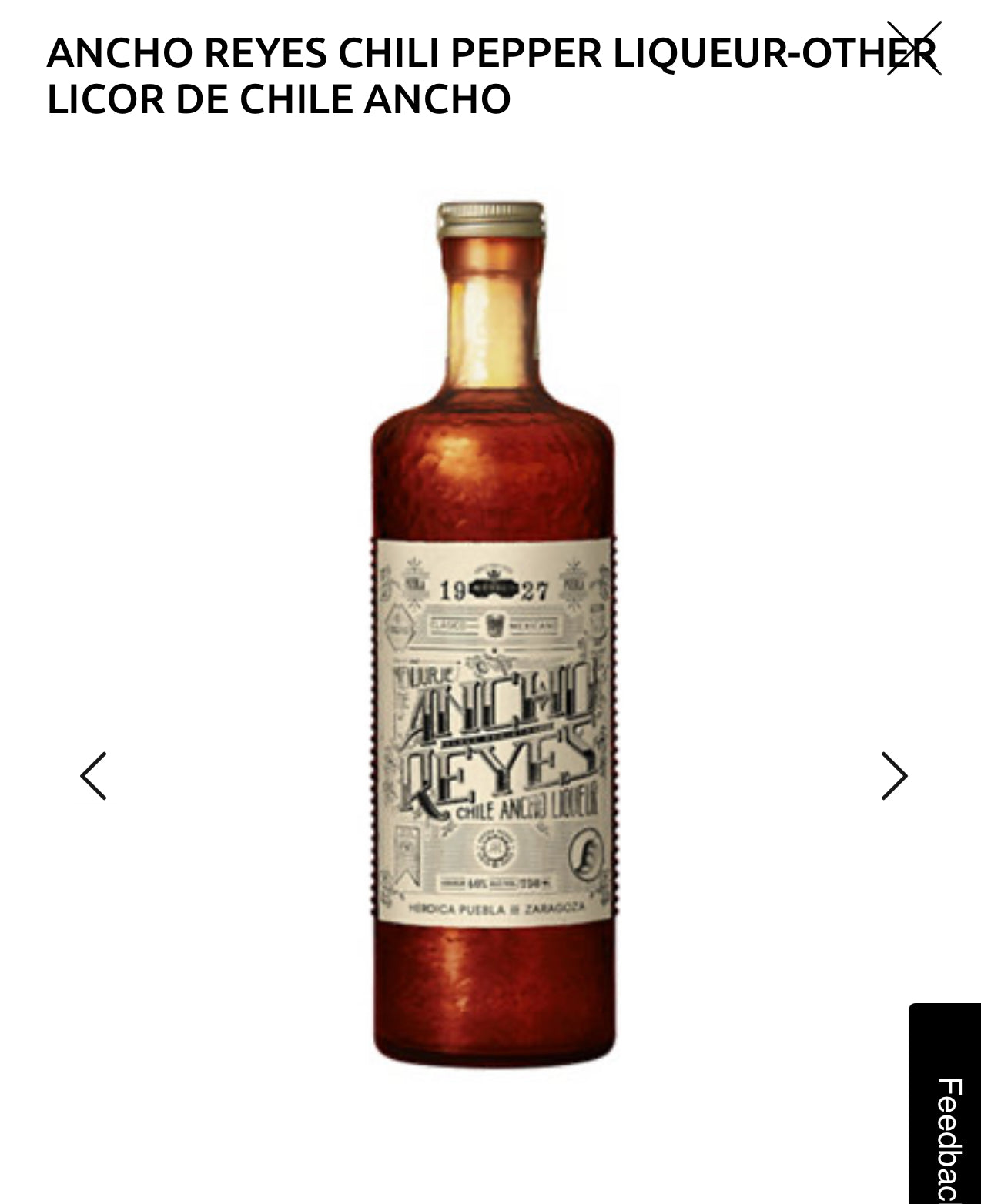 Ancho Reyes Licor De Chile Ancho 80