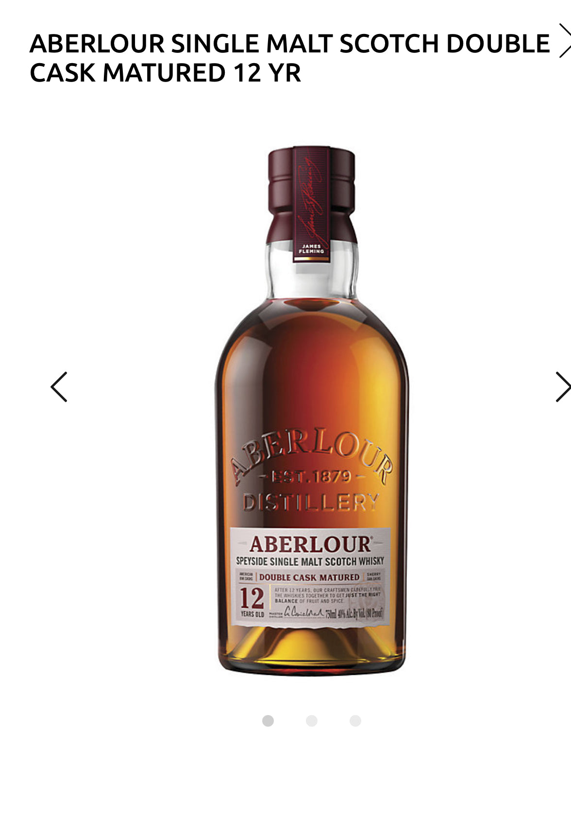 Aberlour Single Malt Scotch Double Cask Matured 12 Yr 80