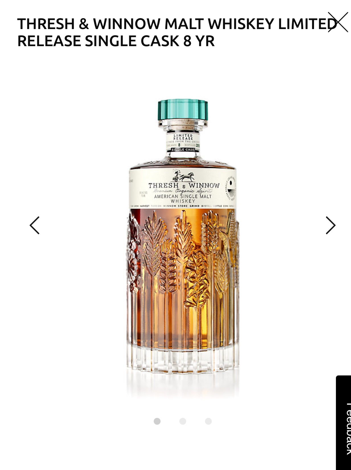 Thresh & Winnow Malt Whiskey Limited Release Single Cask 8 Yr 100