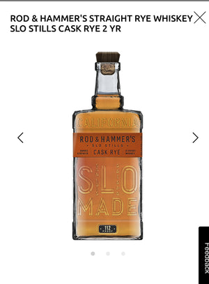 Rod & Hammer's Straight Rye Whiskey Slo Stills Cask Rye 2 Yr 112