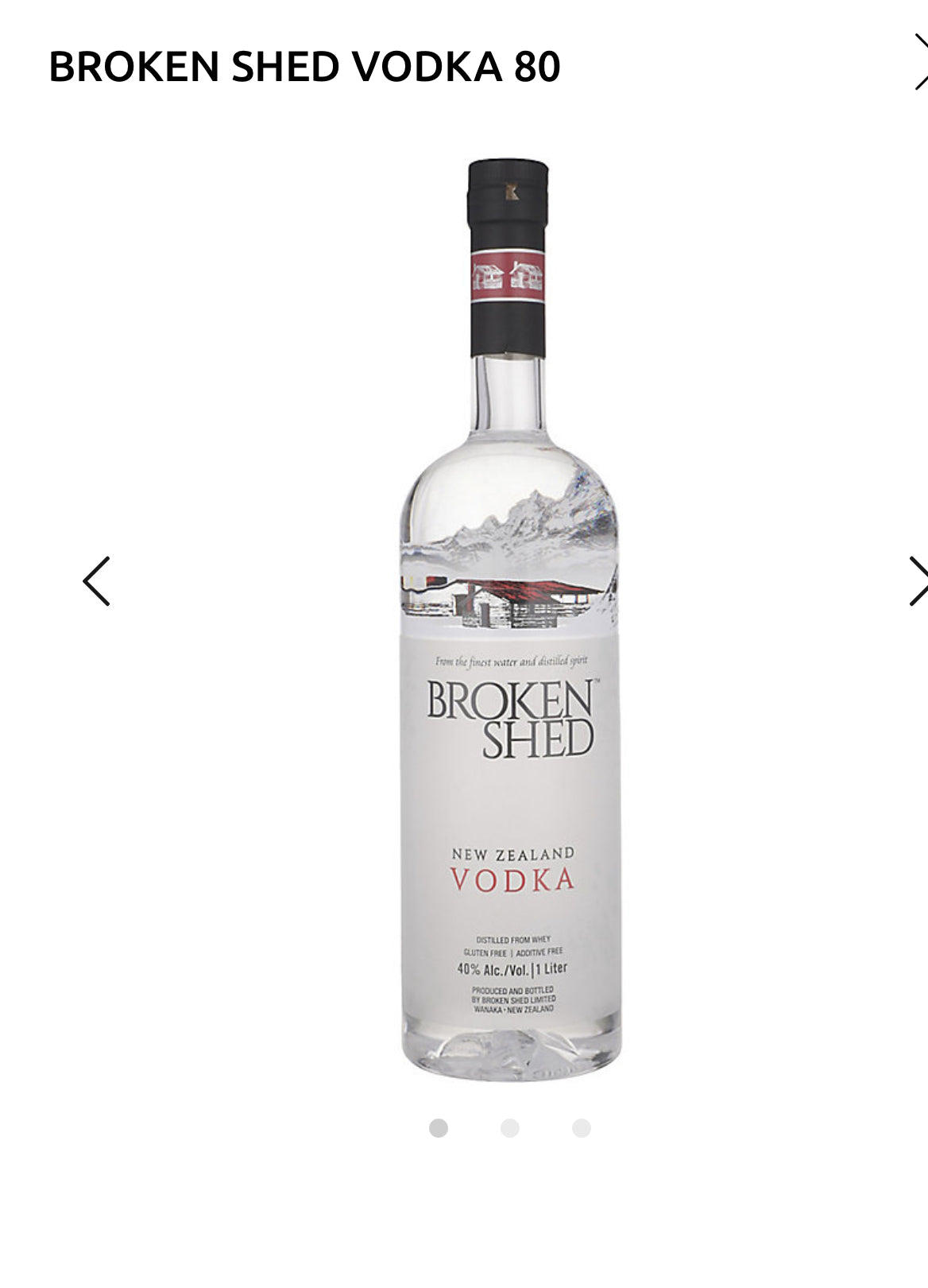 Broken Shed Vodka 80 1L