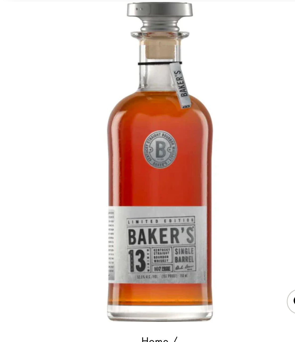 BAKER’S 13 YEAR SINGLE BARREL BOURBON WHISKEY