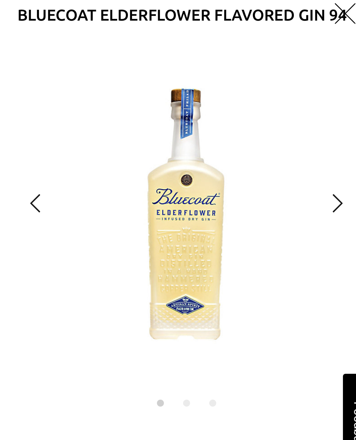 Bluecoat Elderflower Dry Gin 94