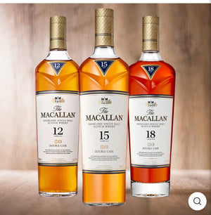 The Macallan Double Cask 12, 15, & 18 Years Old Scotch Bundle