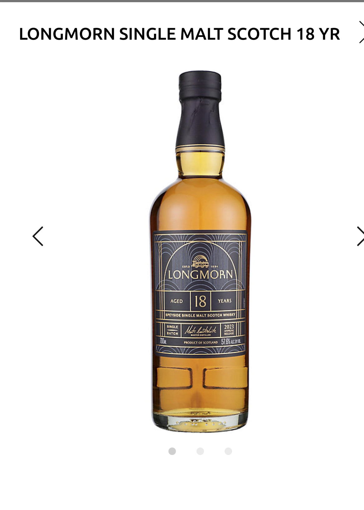 Longmorn Single Malt Scotch 18 Yr 115.2