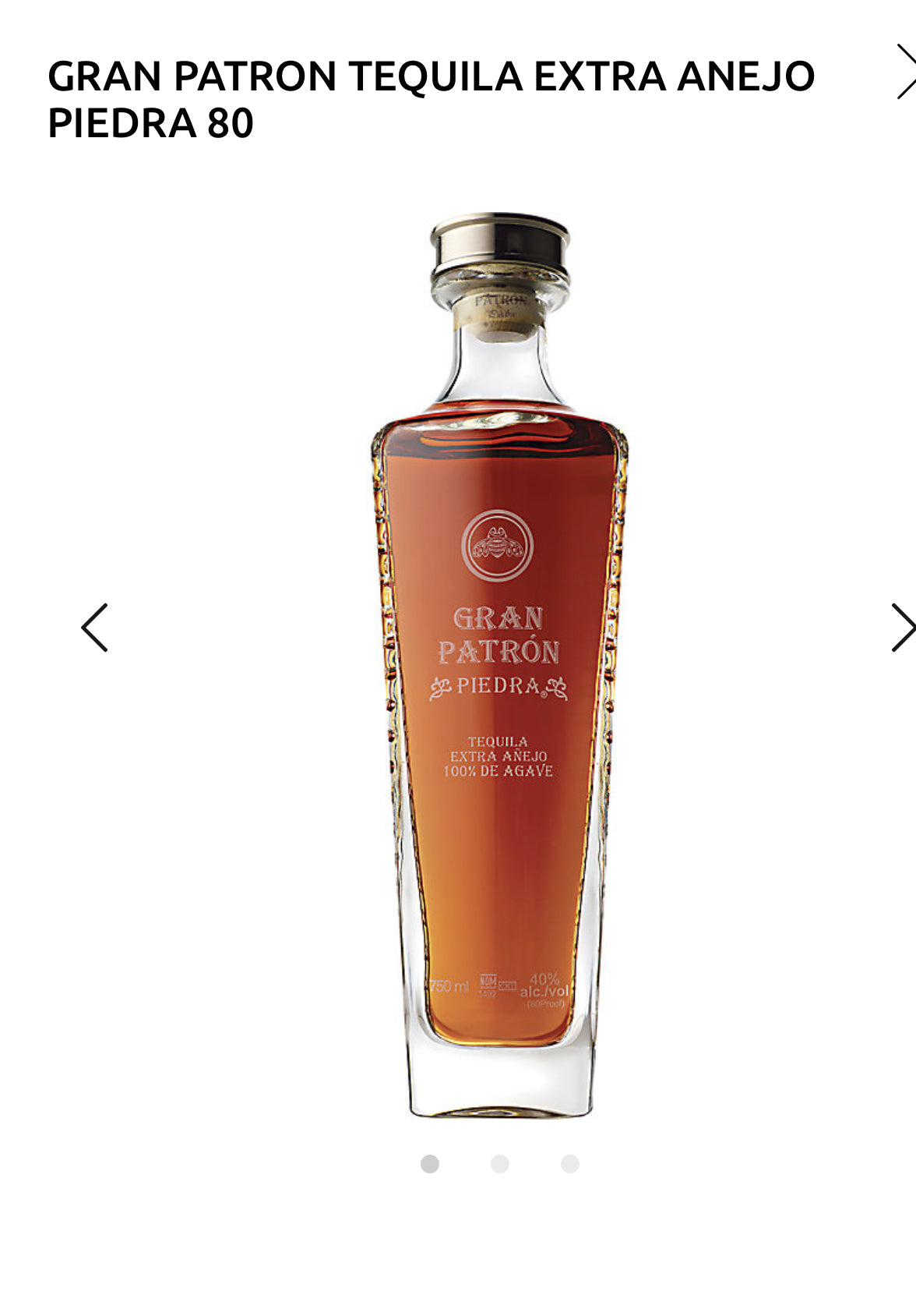 Gran Patron Tequila Extra Anejo Piedra