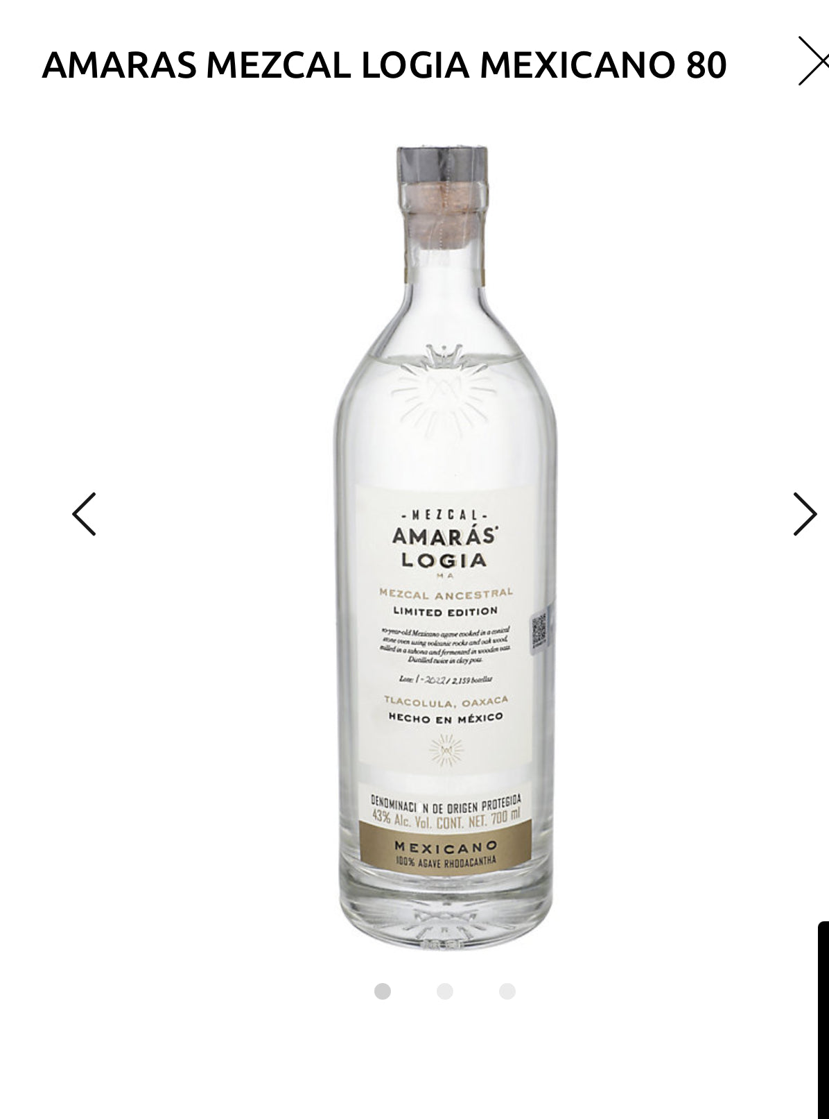 Amaras Mezcal Logia Mexicano 86