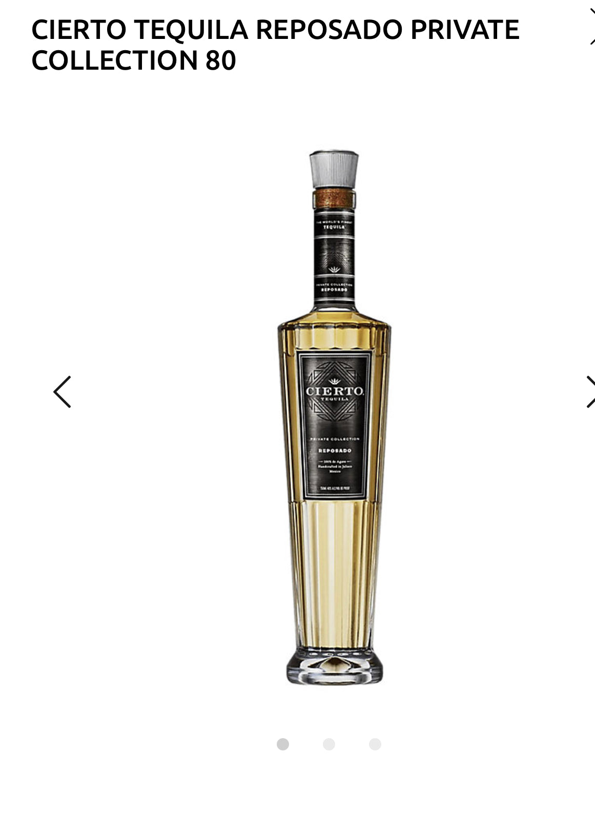 Cierto Tequila Reposado Private Collection 80