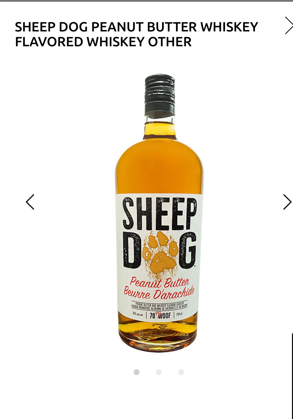 Sheep Dog Peanut Butter Whiskey Flavored Whiskey 70