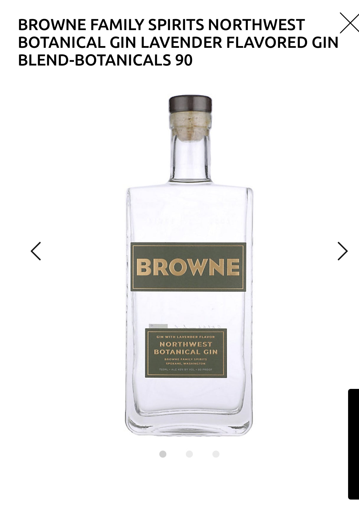 Browne Family Spirits Northwest Botanical Lavender Flavored Gin 90