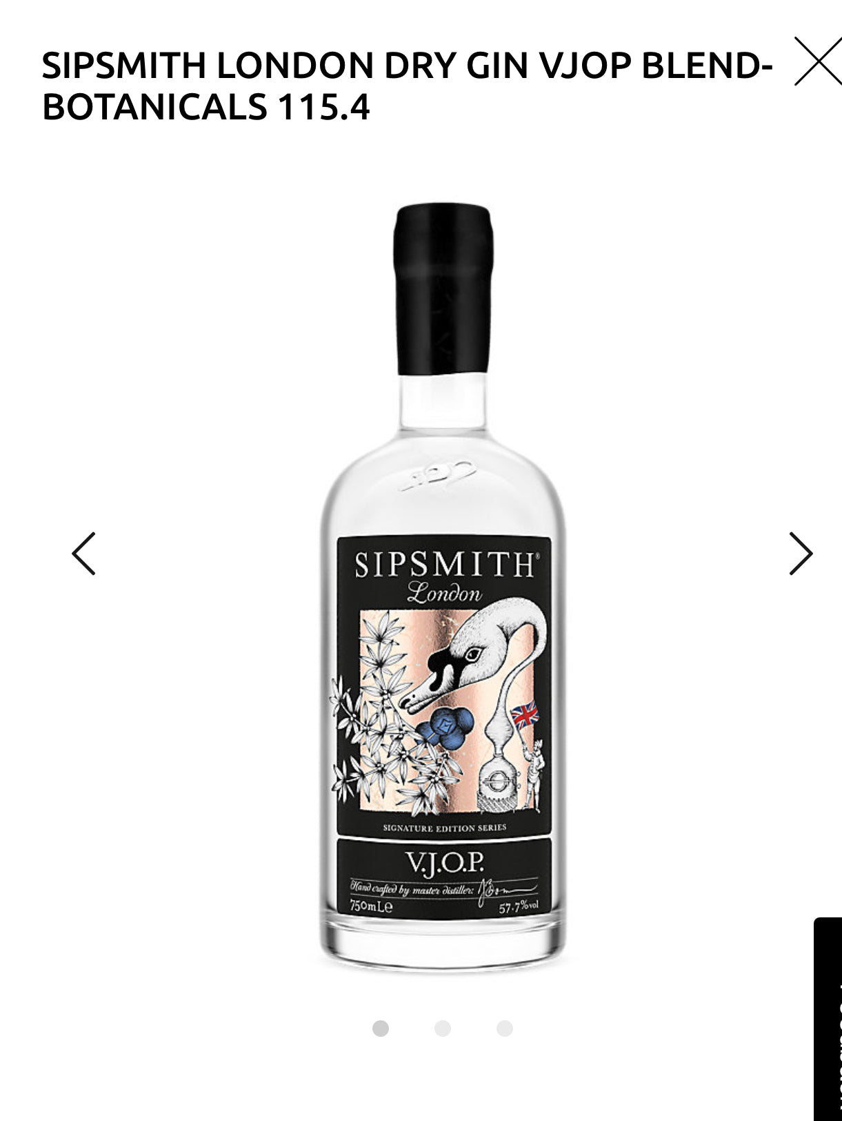 Sipsmith London Dry Gin Vjop 115.4