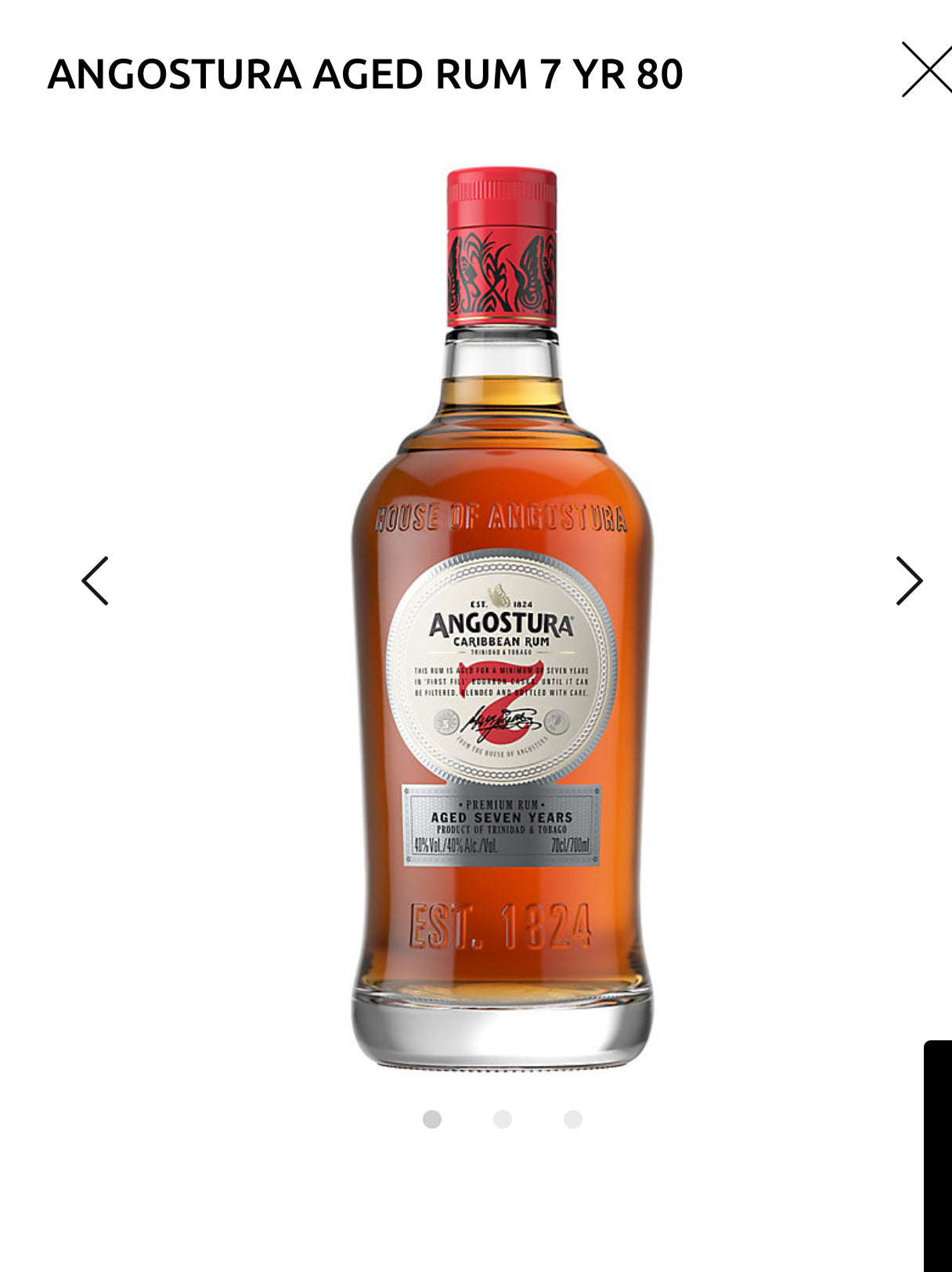 Angostura Aged Rum 7 Yr 80