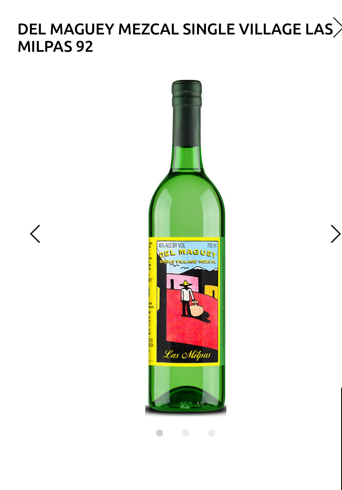 Del Maguey Mezcal Single Village Las Milpas 92