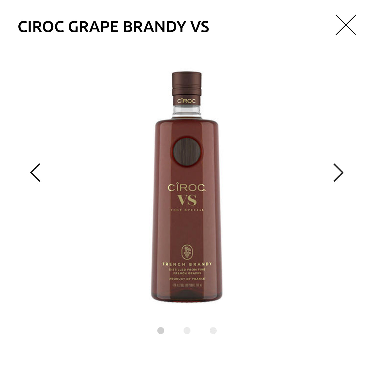 CIROC GRAPE BRANDY VS