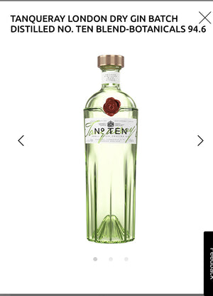 Tanqueray London Dry Gin Batch Distilled No. Ten 94.6
