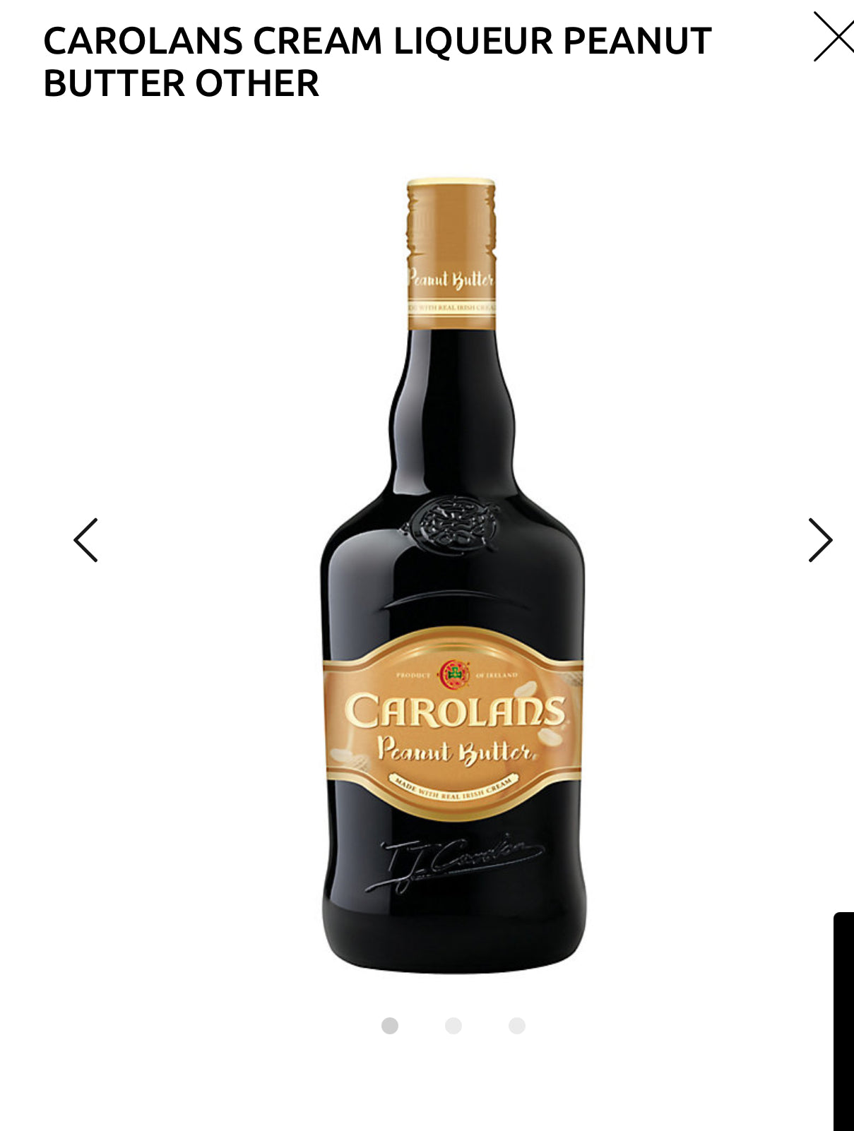 Carolans Cream Liqueur Peanut Butter 34