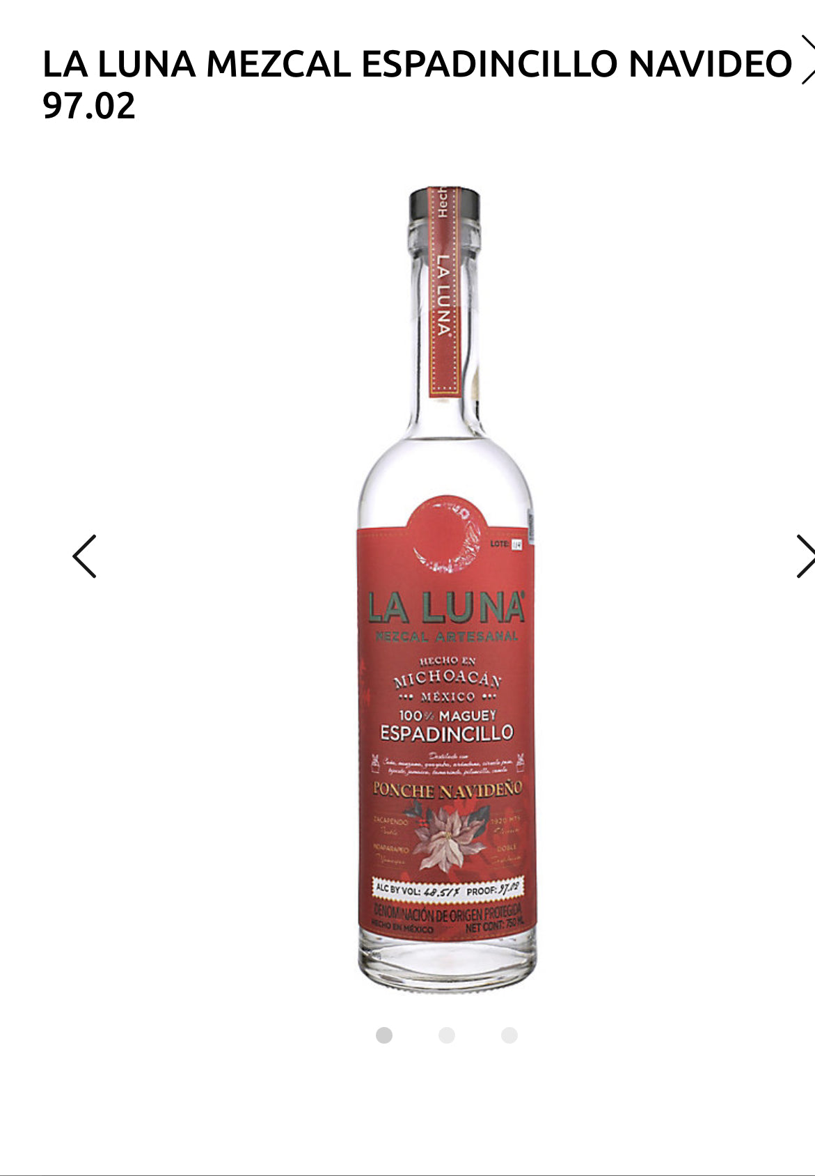 La Luna Mezcal Espadincillo Navideo 97.02