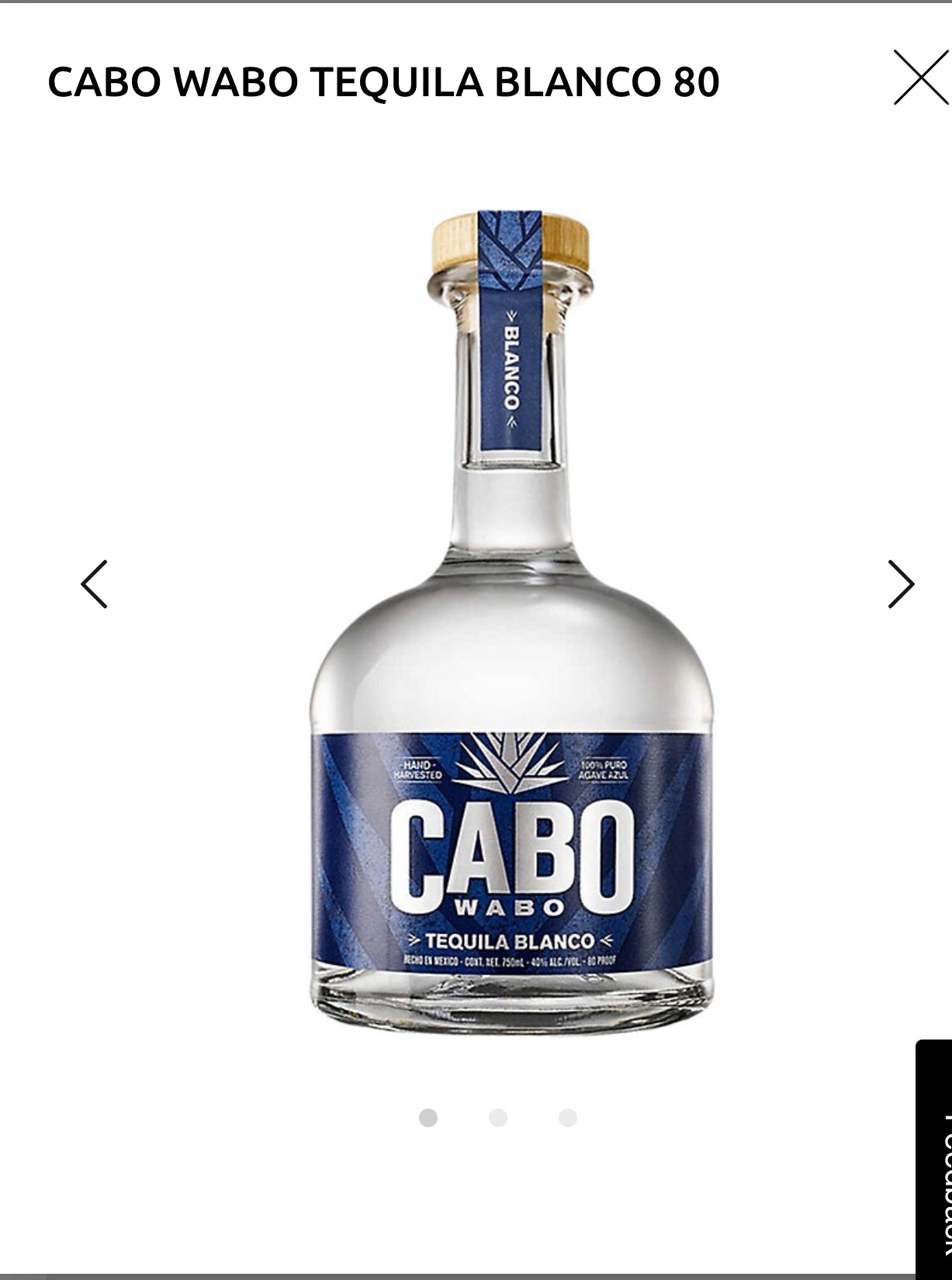 Cabo Wabo Tequila Blanco 80