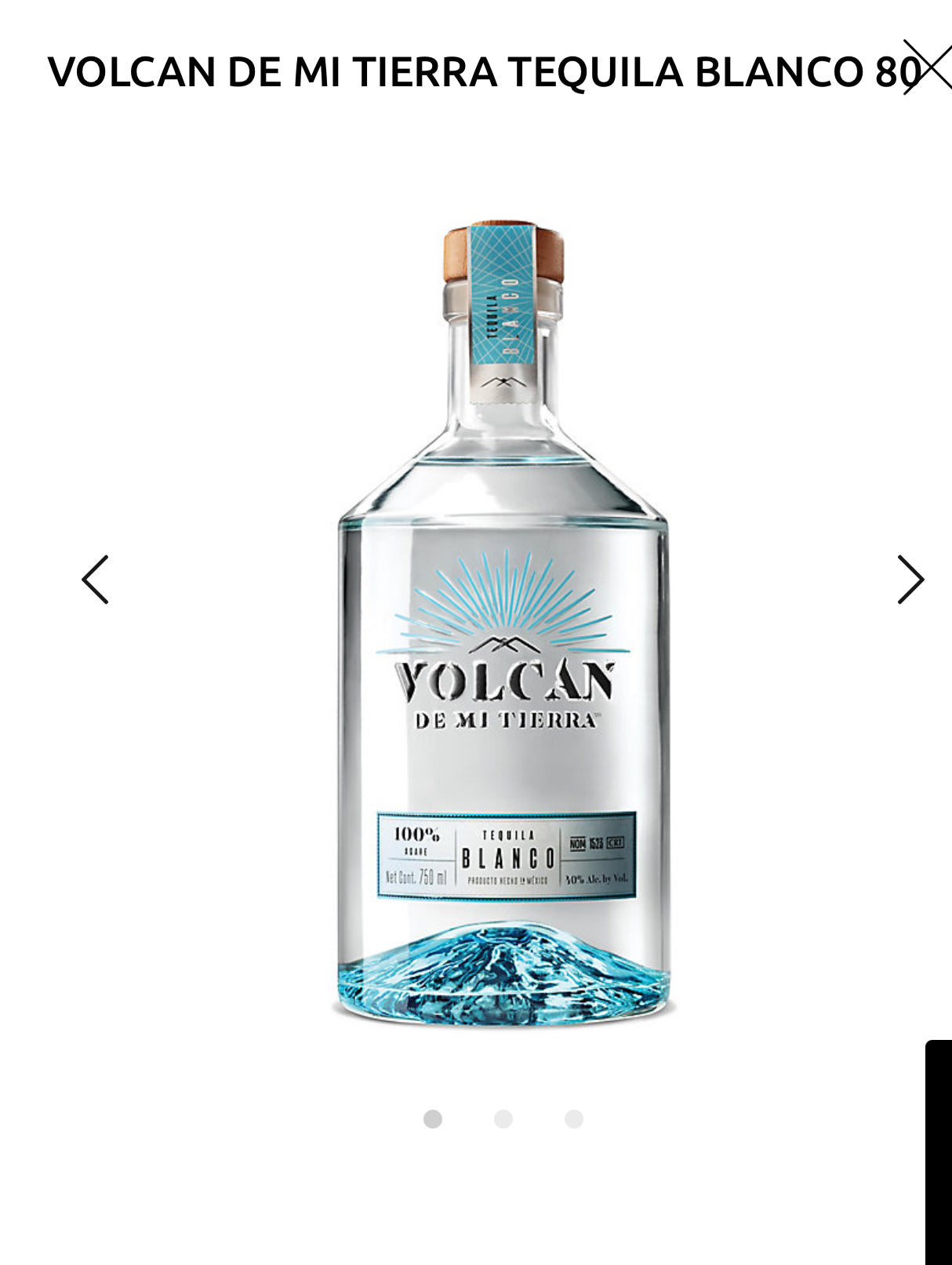 Volcan De Mi Tierra Tequila Blanco 80