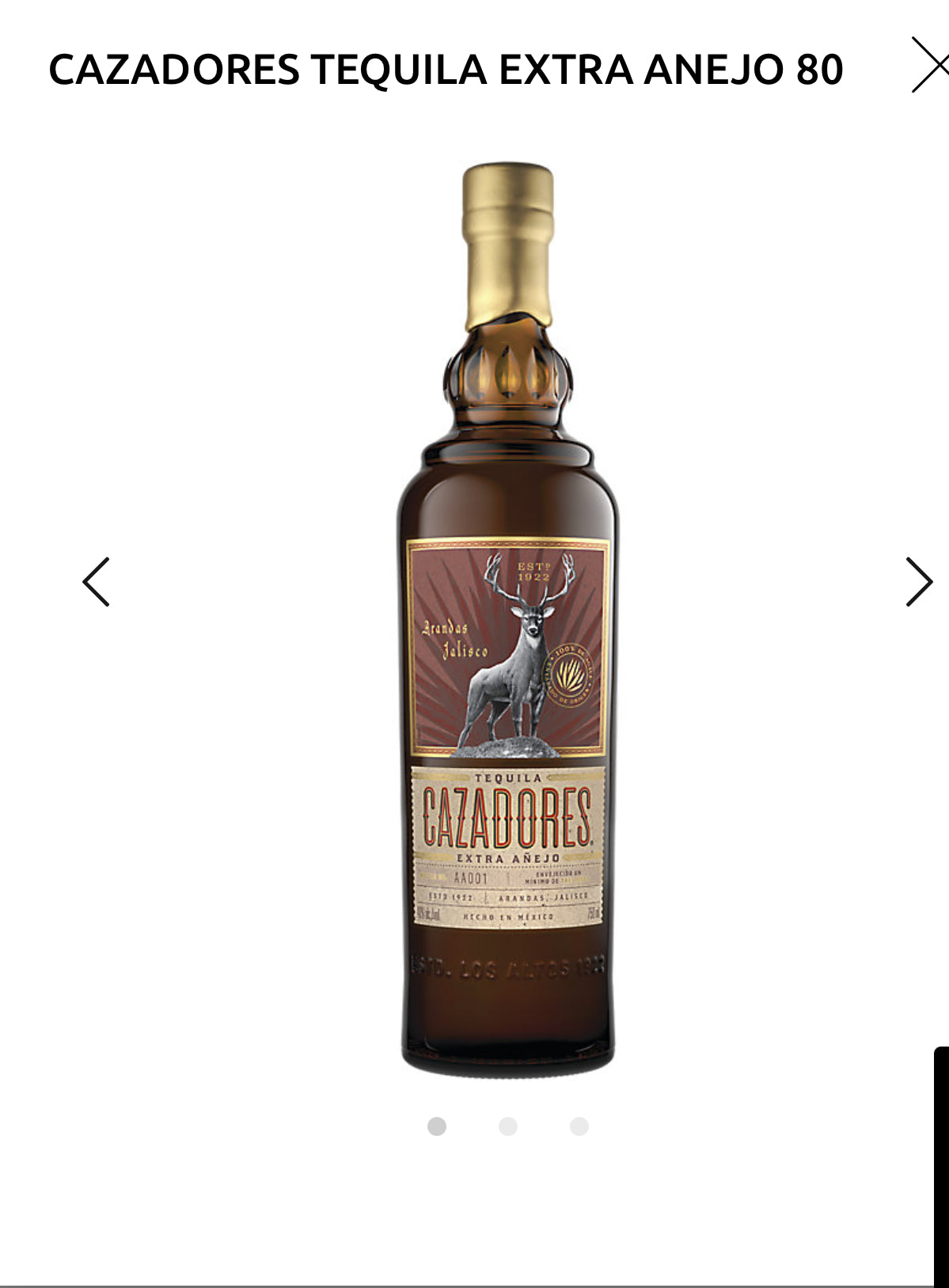Cazadores Tequila Extra Anejo