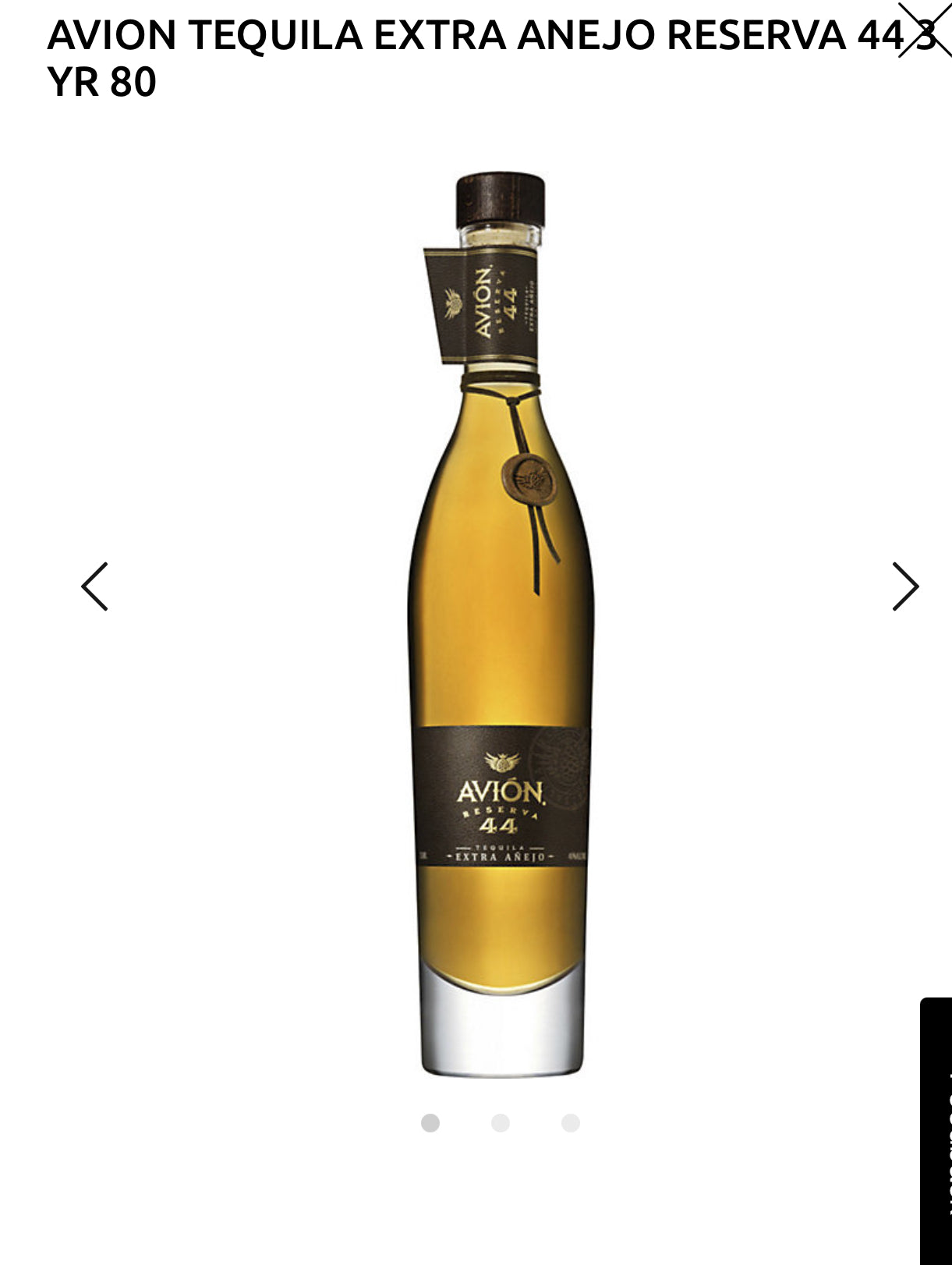 Avion Tequila Extra Anejo Reserva 44 3 Yr