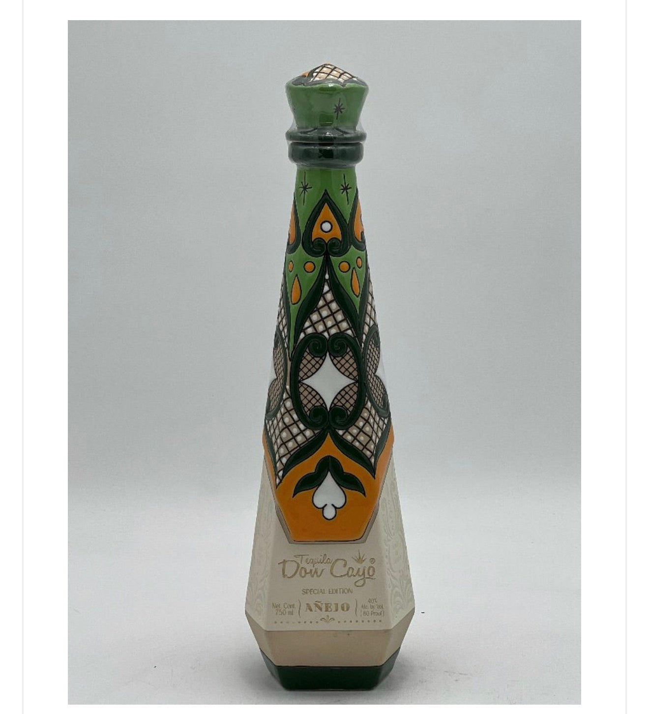 Don Cayo Anejo Ceramic Tequila Green 750ml