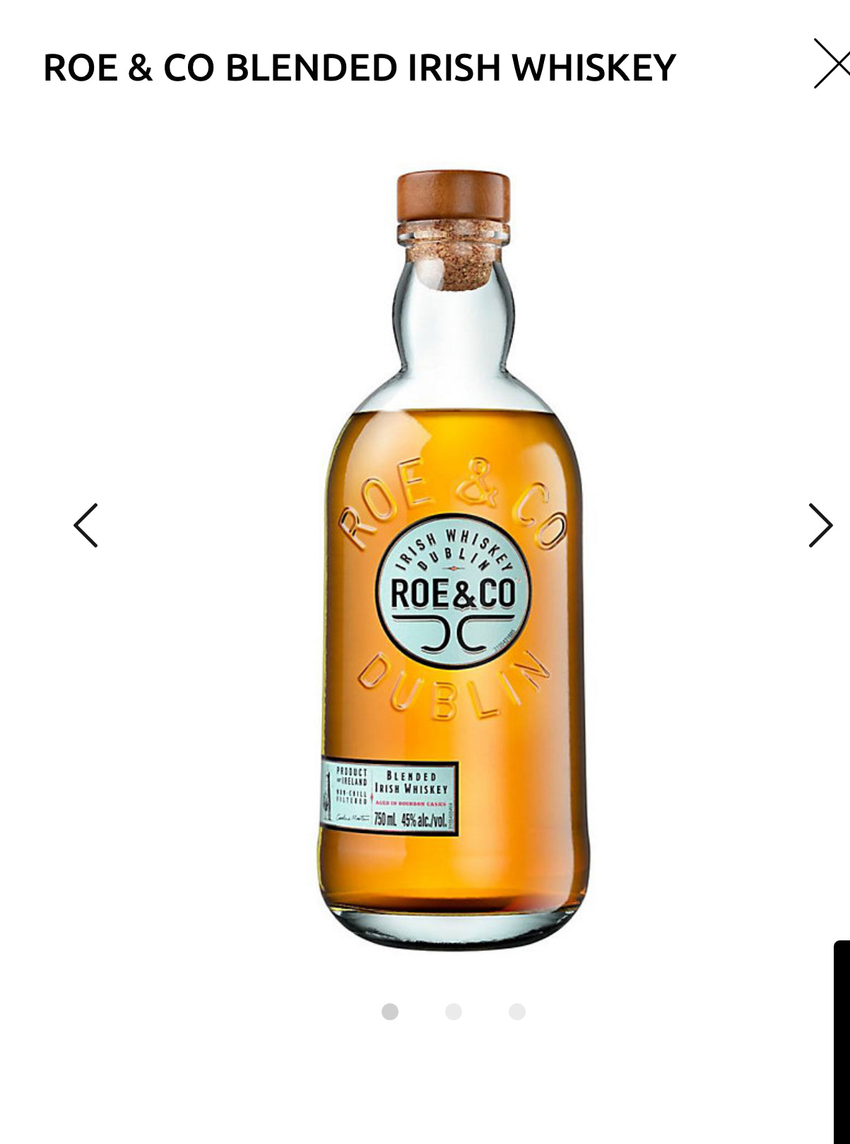 Roe & Co Blended Irish Whiskey 90