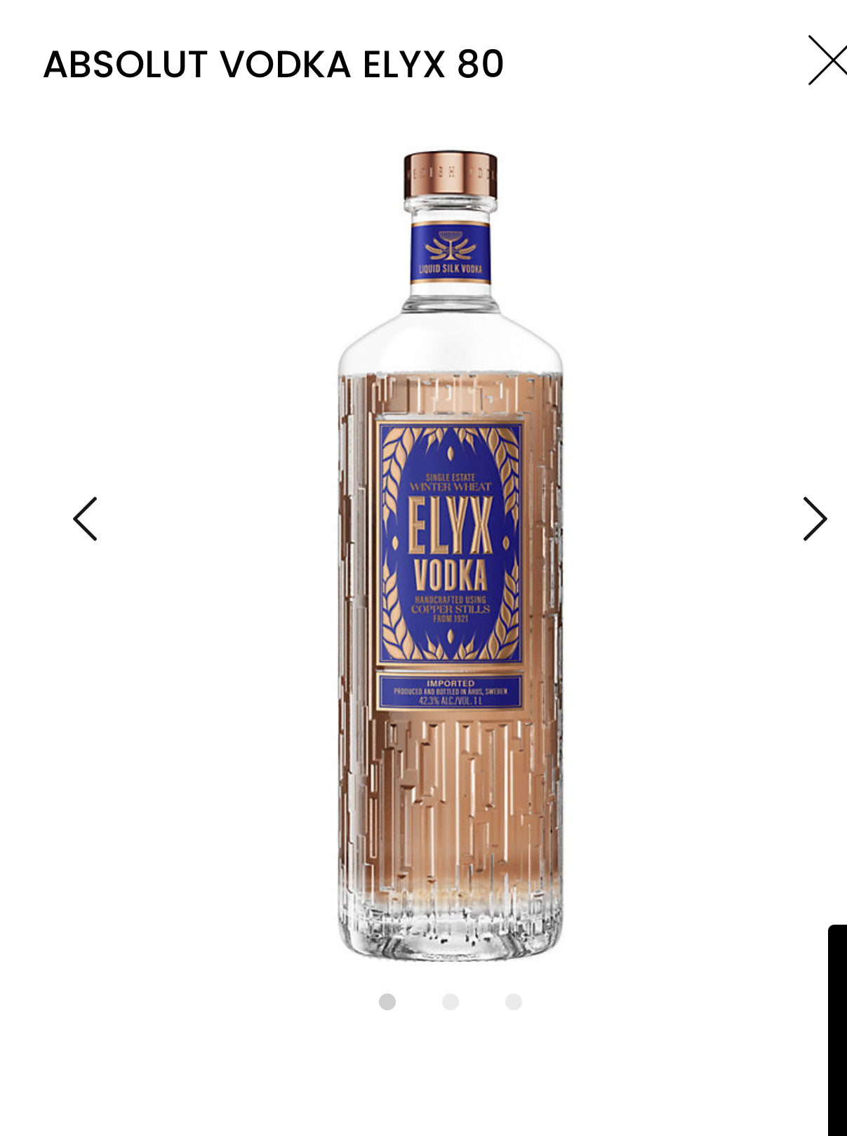 Absolut Vodka Elyx 84.6