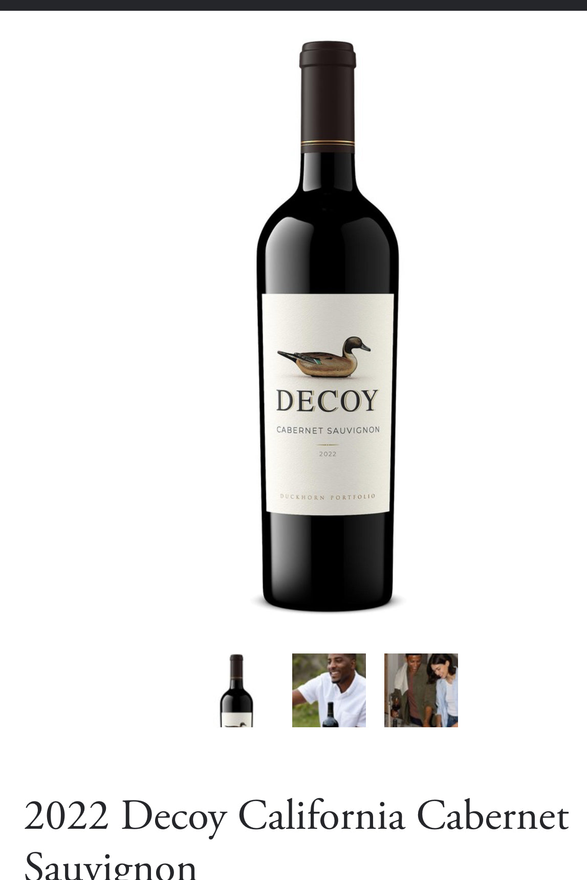 2022 Decoy California Cabernet Sauvignon