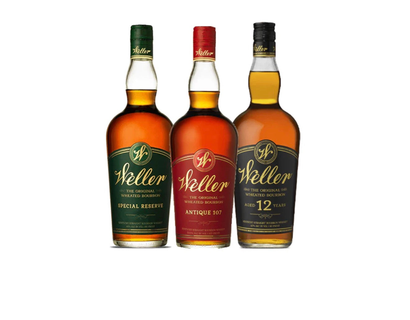 WELLER 3 bottles bundle 12 years special reserve & antique 107